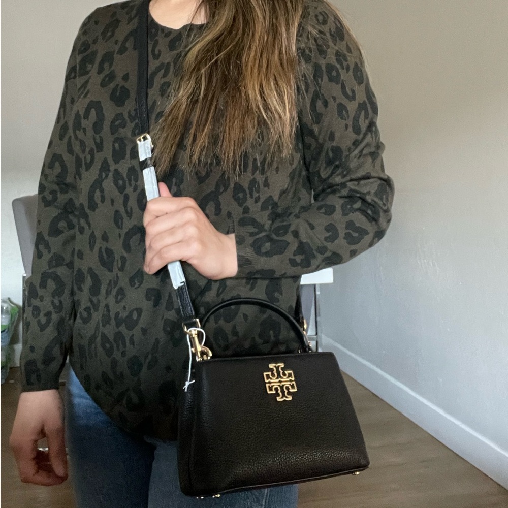 New, tory burch Britten micro satchel crossbody black 145357 - Picture 6 of 15